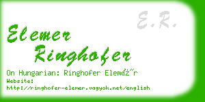 elemer ringhofer business card